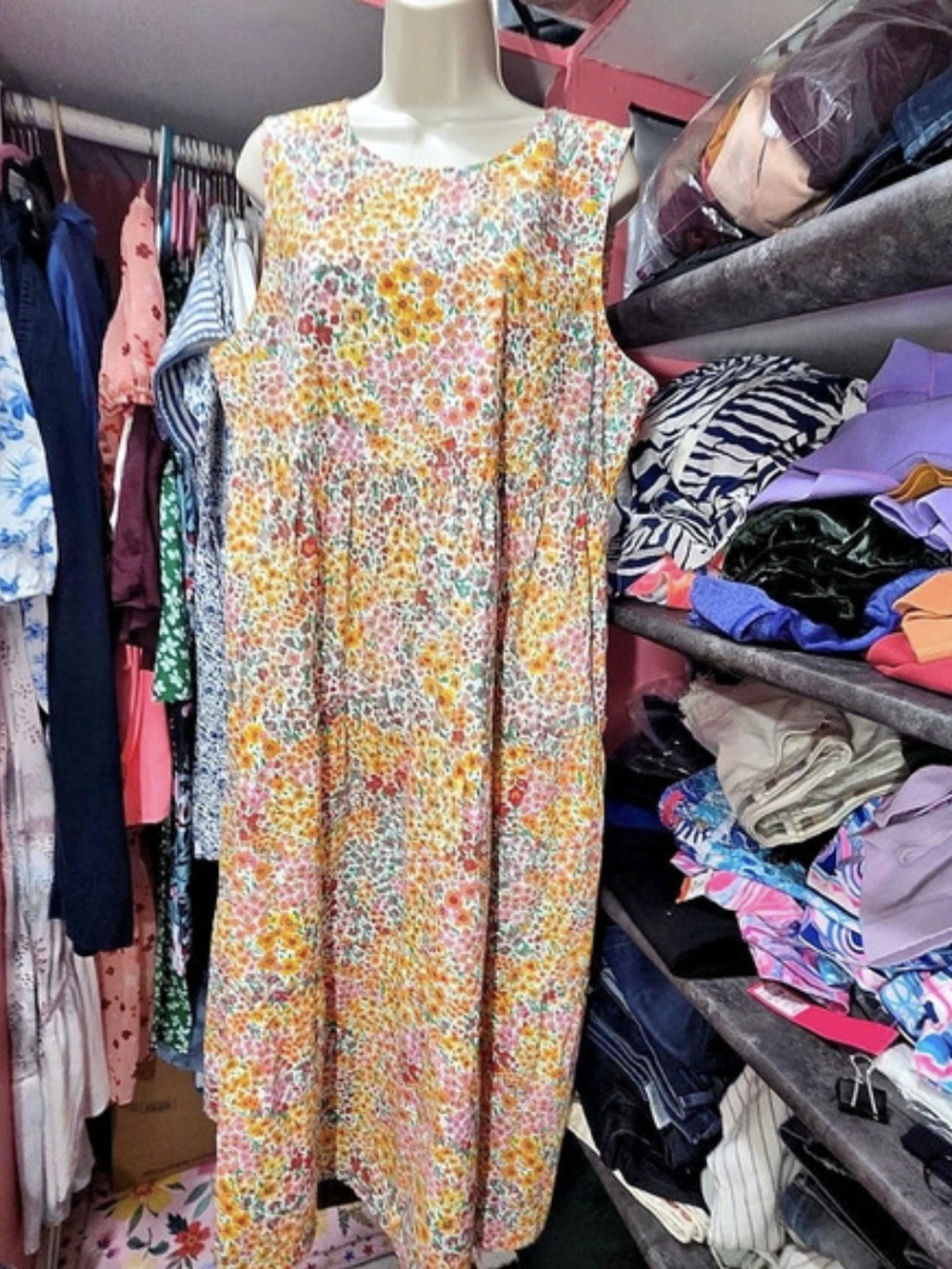 J.CREW Floral Maxi Dress Orange & Multicolor Size 4